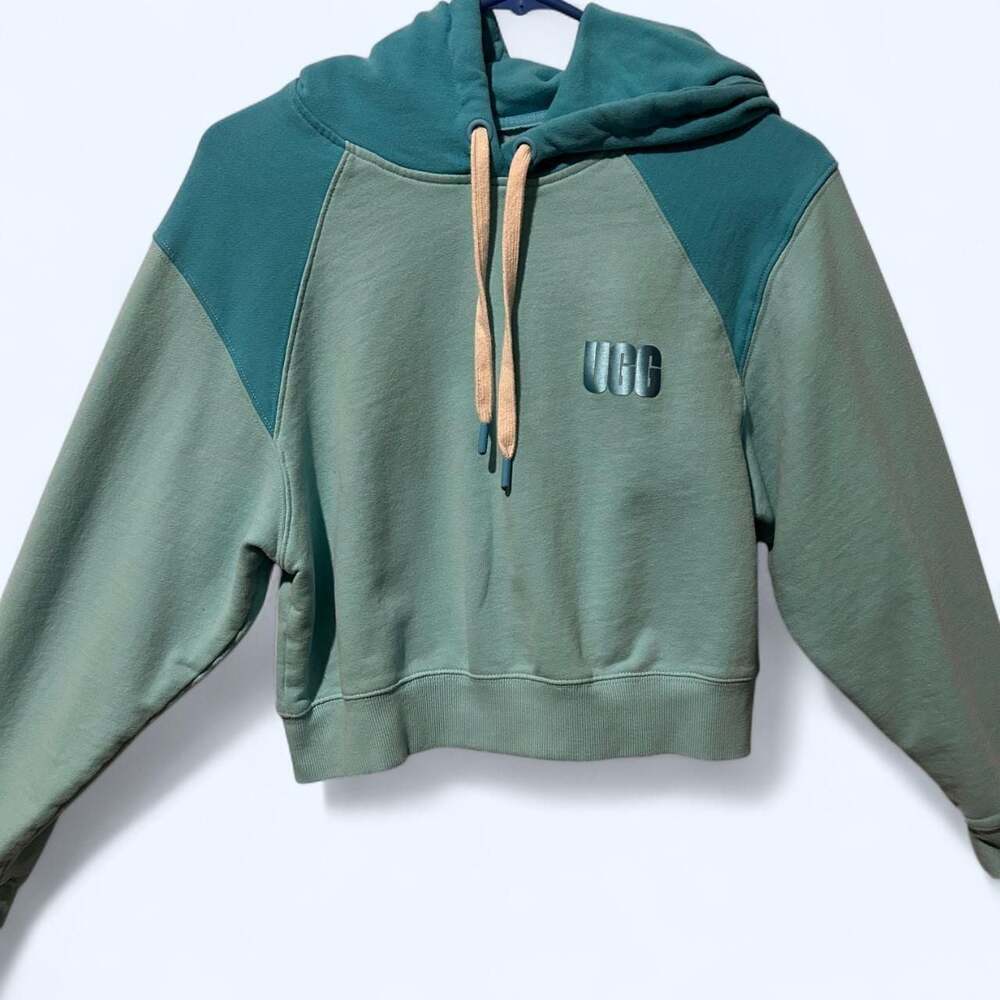 UGG RTW Two-Tone Teal Cropped Pullover Hoodie